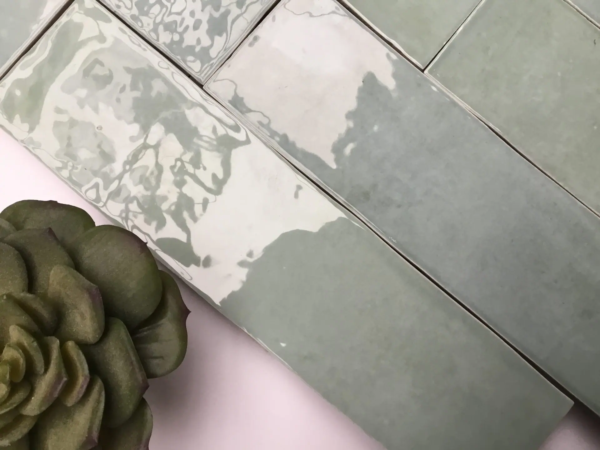 Groene glanzende keukentegels Atelier Vert d'Eau
