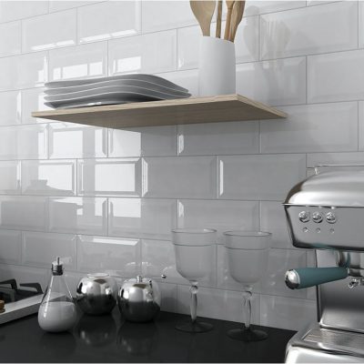 Blanco brillo biselado tegel