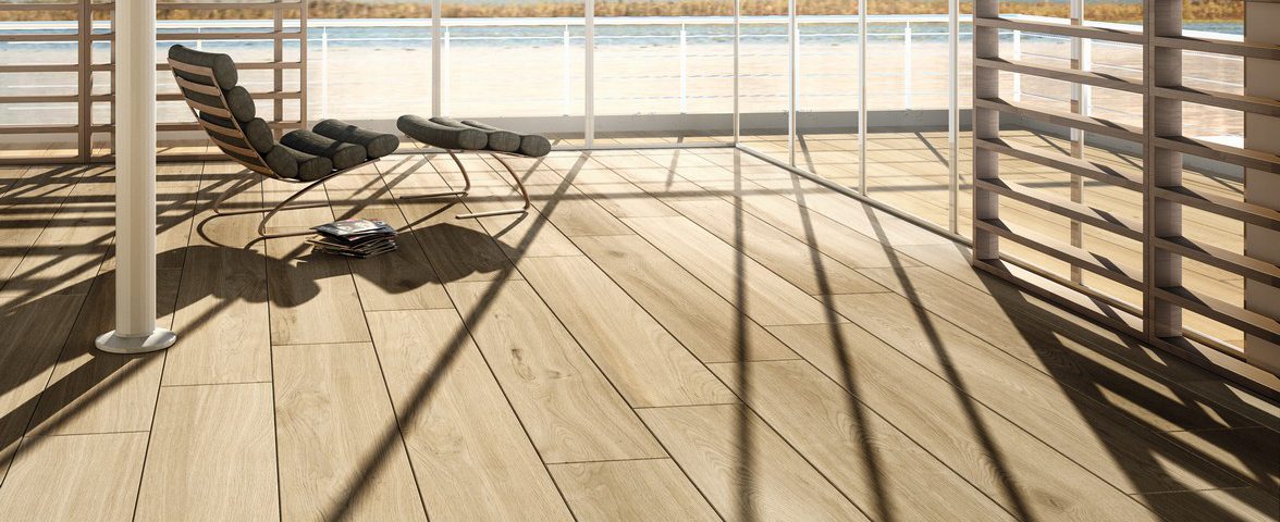 Terras tegel in parket look