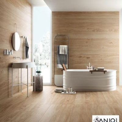 Badkamer tegel in parket look